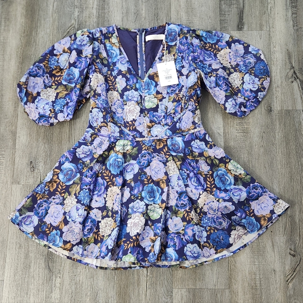 New!Rachel Parcell V-Neck Puff Sleeve Mini Dress - Picture 8 of 14